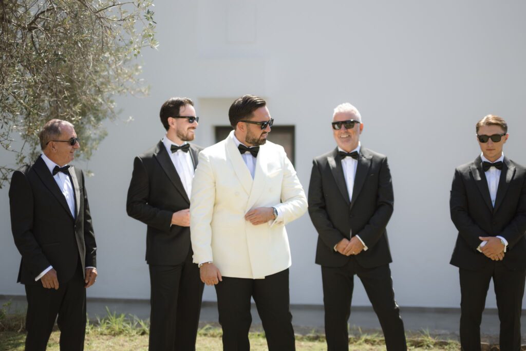 Romantic destination wedding on Rhodes, Greece, photographed in Lindos St Paul Bay