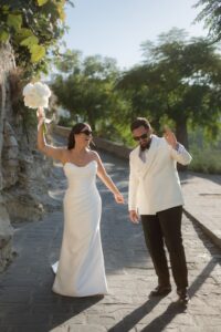 Romantic destination wedding on Rhodes, Greece, photographed in Ktima Lindos