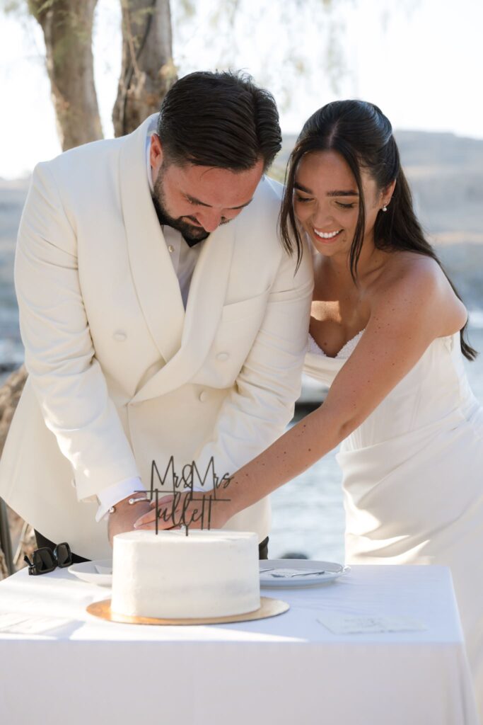 Romantic destination wedding on Rhodes, Greece, photographed in Lindos Skala