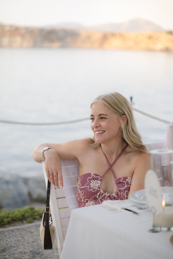 Romantic destination wedding on Rhodes, Greece, photographed in Lindos Skala