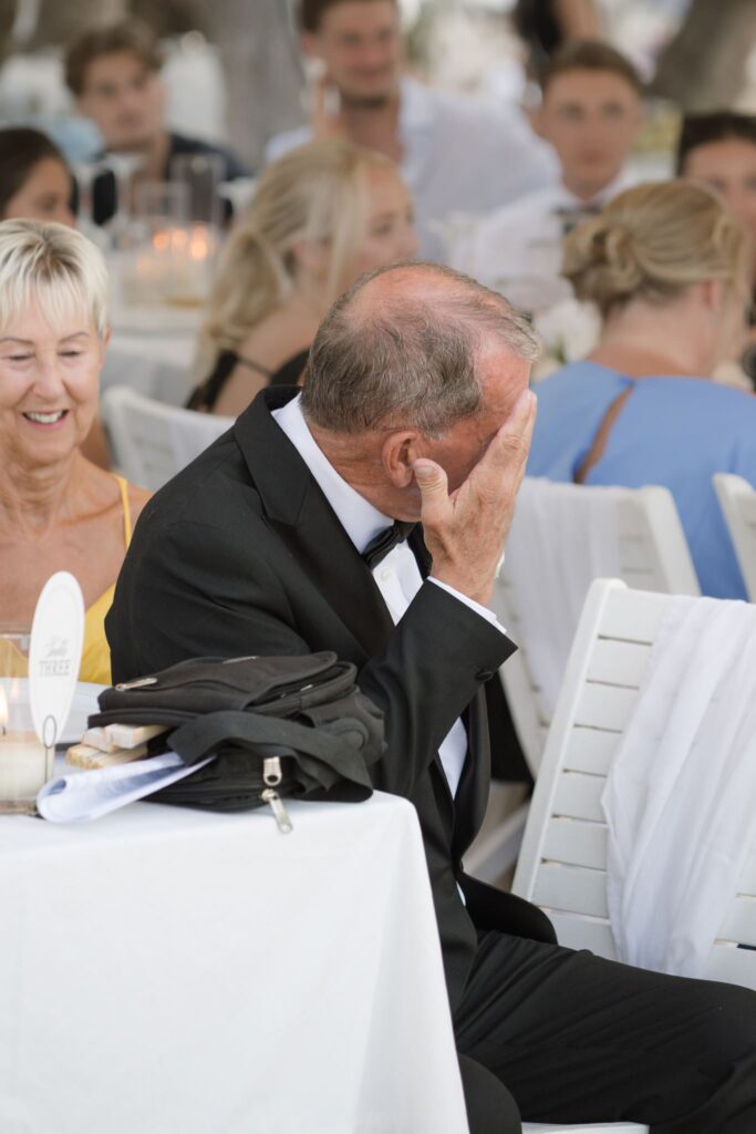 Romantic destination wedding on Rhodes, Greece, photographed in Lindos Skala