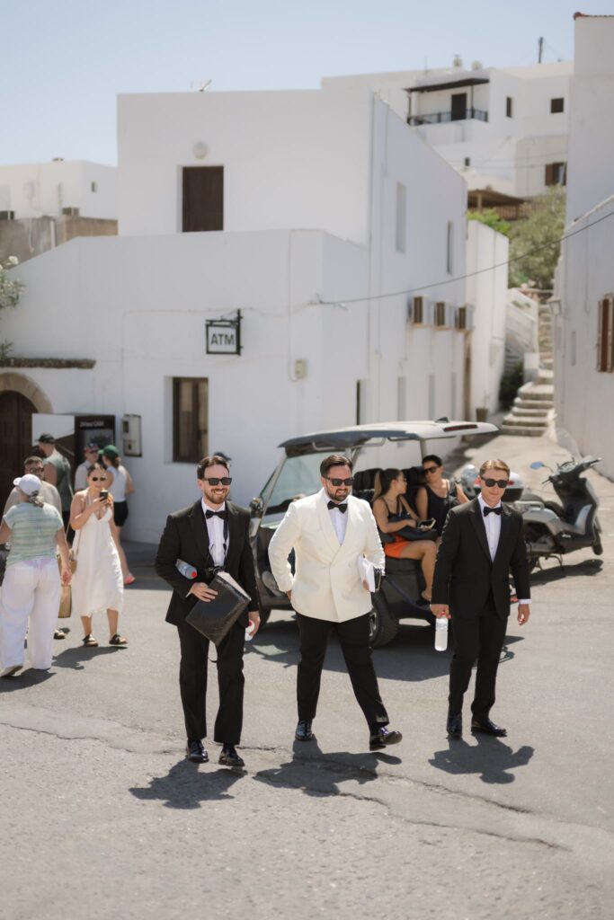 Romantic destination wedding on Rhodes, Greece, photographed in Lindos